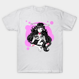 Pink Demon Tattoo Art Fashion T-Shirt